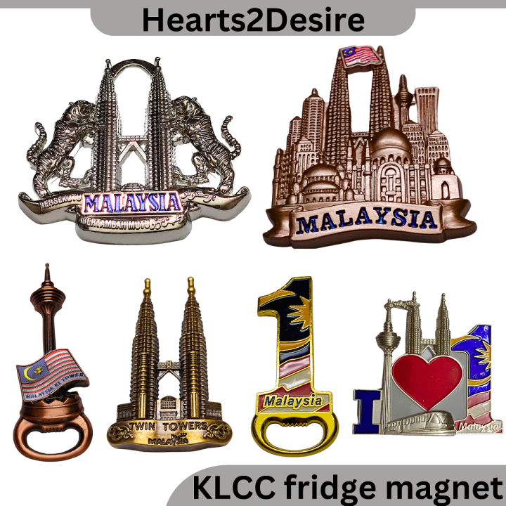 FRIDGE MAGNET KLCC MALAYSIA METAL SOUVENIR OLEH OLEH GIFTS CENDERAHATI ...