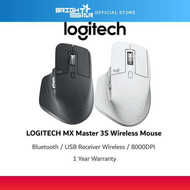 LOGITECH MX Master 3S Wireless Mouse (Graphite, Pale Grey) | Lazada