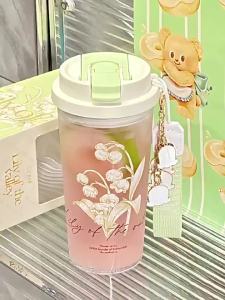 [SG Seller]Environmental Protection with Straw Tritan Leak-proof Fitness Drinking Cups，Sports Water Bottlewith Handle T