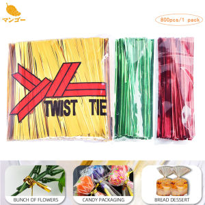 800PCS Twist Ties 8cm DIY Plastic Coated Reusable for Wedding Engagement Birthday Packaging