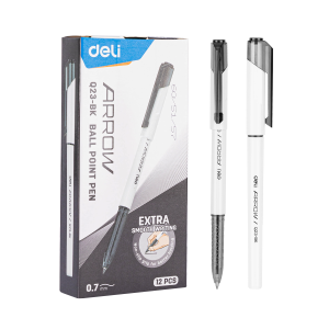 Deli Ballpoint Pen / Bolpoin Pulpen 0.7mm Tinta Hitam Biru Merah Isi 12 pcs Penulisan Halus EQ23