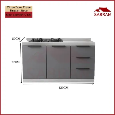 SABRAN Kitchen Storage Cabinet Stainless Steel Countertop Cabinet Sink Cabinet Gas Stove Cabinet