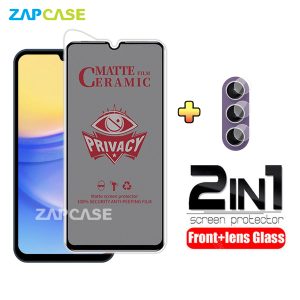PAKET 2in1 Anti Gores Layar Privacy Samsung A15 Free Tempered Glass Camera Lens