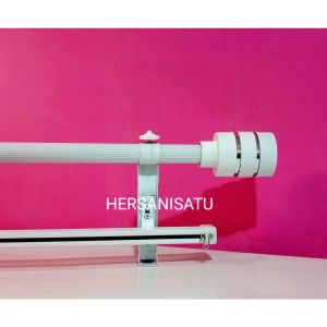 Besi Gorden Double Fullset Batang Hordeng Ganda dan Rel Vitrase Besi Gorden Double fullset