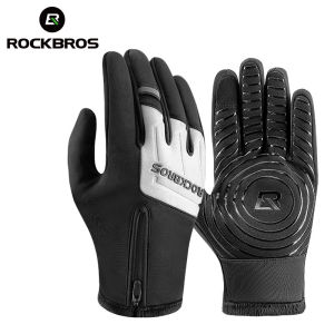 ROCKBROS Găng Tay Đạp Xe Găng Tay Xe Đạp KÍN NGÓN Giữ Ấm Bằng Lông Cừu Giữ Nhiệt Mùa Đông Găng Tay Xe Đạp Màn Hình Cảm Ứng Với Thiết Kế Khóa Kéo Silicone Chống Trượt Chống Mài Mòn Cho Nam Nữ