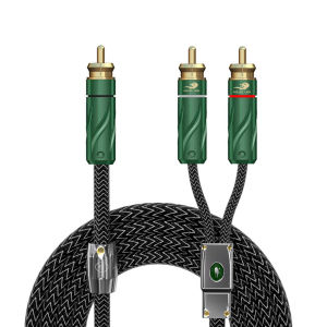 GOLLEY LION HIFI Single RCA to Dual RCA Subwoofer audio cable Pure Copper One Sub-2 Splitter Y RCA Cable