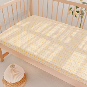 เปลผ้าฝ้ายถักนุ่มผ้าปูที่นอนพอดีผ้าคลุมที่นอนพิมพ์ลายการ์ตูนผ้าคลุมเตียงเด็กทารก60*120ซม.