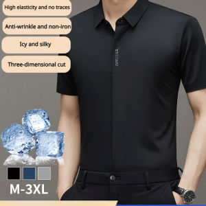 Mens Business Casual Shirt / Short Sleeve Business Wear / Breathable Comfortable Stretch / Casual Business Occasions / For Middle-aged Men