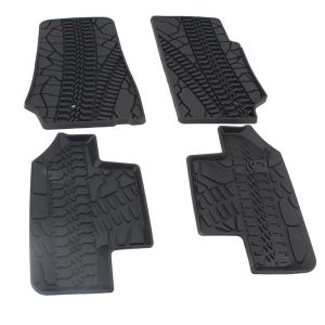 Kaly 4-Piece Cargo Floor Liners Mats All Weather For Jeep Wrangler JK 2 Doors 2009 2010 2011 2012 2013 Black X2Z8B