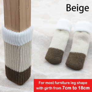 【Local Warehouse】 Knitted Chair Leg Socks Thicken Furniture Pad Leg Floor Protector Non Slip Anti-Noise Table Feet Covers for Hardwood Floor Universal Non-slip Floor Protector Chair Socks Table Foot Cover Protective Case Furniture Legs Sleeves