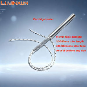 LUJINXUN 9.5mm Electric Tubular Cartridge Heater 30~200mm Single Head Mold Heating Tube 316SUS 220V 110W-780W 5pcs/lot