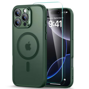 ESR for iPhone 16/15/14 Pro Max Case (4 in 1) Set Translucent Matte Case with Screen Protector MagSafe Back Cover Military-Grade