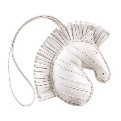 【Vivoin】 Hand Sewn Unicorn Horse Charm Keychain Car Key Holder Bag Decorative Tassel Zipper Pulls for Horse Lovers