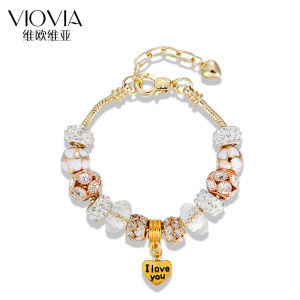 AliExpress Best-Selling White Crystal Beads charm Bracelet Panjia Heart Pendant Bracelet for Women - Wholesale from Manufacturer
