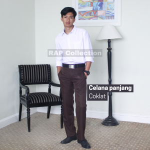 RAP - Celana Bahan Pria Coklat Tua-Celana Kantor Pria