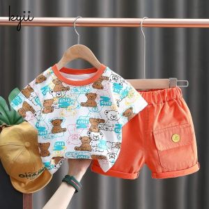 kyiibaby New western style baby children summer clothes handsome boy short sleeve two-piece set kybb031