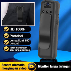 Mini kamera koneksi nirkabel wifi dengan baterai cctv HD 3MP 180° Mini Camcorder Dash Cam Police Body Motorcycle Bike Motion Camera Desain Magnetik Rekaman