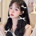 8/6PCS Bowknot Hair Clips Cute Girl Colorful Silk Ribbon Bang Clip Fashion Korean Elegent Ribbon Bow Hairpin INS Y2K Sweet Girl Headwear. 