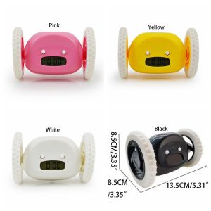 YOYO CHARMING Silent Moving Whee Alarm Clock Magical Unique Running Wheel Clock Creative Lazy Alarm Clock Students