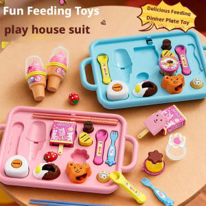 Little BearShape Pudding Feeding Set Pretend Play Simulation Model Lunch Box Pudding Role Play Kawaii Play House