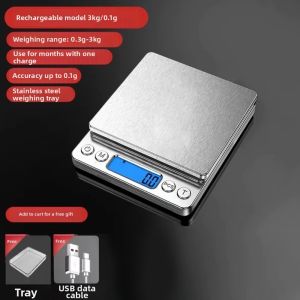 DISTILLATIONSTORE82RE9 LCD Display Digital Kitchen Scale 3000g Capacity Stainless Steel Food Weighing Scale High Accuracy with Tare Button Baking Measuring Scale For Cooking Ingredients