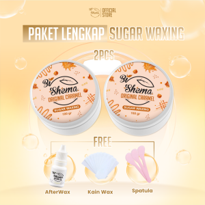 BIOSHEMA SUGAR WAX ISI 2 pcs + SERUM After Wax + Spatula + Kain wax / Paket Lengkap Sugar Wax Untuk Waxing Bulu Ketiak Wax Bulu Kaki Tangan Kumis