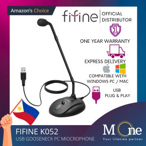 Fifine K052 Computer USB Gooseneck Microphone Mute Button with LED Indicator Ideal for Work from Home Online Class