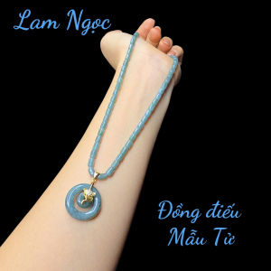Q1560 Vòng cổ lu thống mặt Đồng điếu Mẫu Tử Lam Ngọkc móc hồ ly không kén mệnh - Phong Thuỷ TUDO