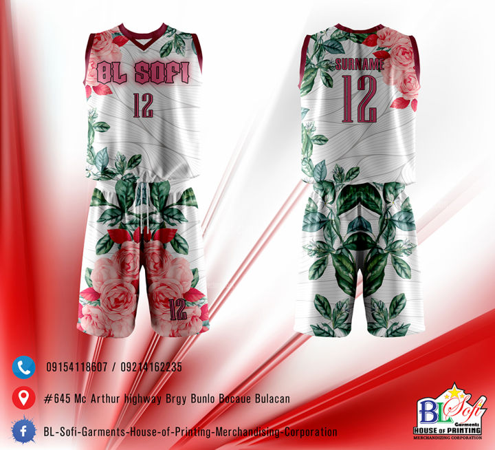 Floral basketball jersey store design