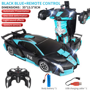 Mobil Jadi Robot Remote Control Besar 2.4GHZ RC Mobil Transformer Bisa Sensor Kontrol Ada Lampu LED
