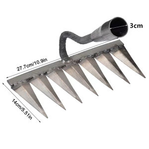 Rake Rake Taman Rake Besi Rake Penyiangan Besi Tugas Berat Rake Besi Weeder dengan Pegangan Rake Cangkul Besi untuk Penyiangan