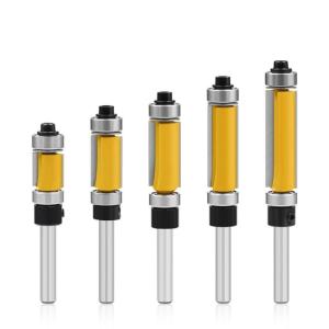 5/15pcs 1/4inch mang Mẫu TRIM mortising mũi dao thẳng dao phay mặt đầu tông đơ làm sạch cắt phẳng công cụ