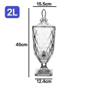 【Local inventory】Bestseller 2025 Tower beer dispenser- European retro glass 2 liter 3 with faucet hotel home buffet commercial juice