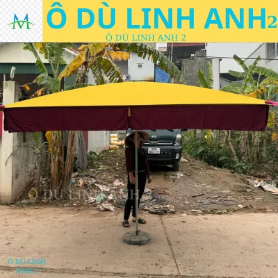 Ô Dù Mái Vuông Chính Tâm hình chữ nhật che nắng mưa. ( Không Có Chân Đế) chất liệu vải bạt cao cấp