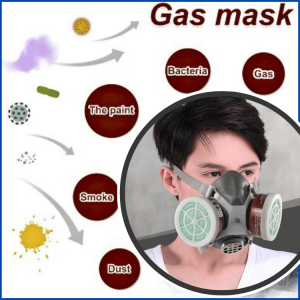 COD TaffGUARD Masker Gas cat mural Respirator Anti Debu Bakteri Kuman polusi Face with Carbon Filter