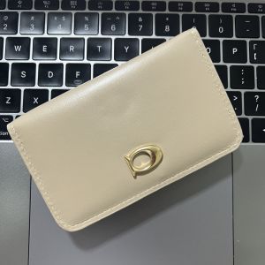 New genuine leather short womens wallet - premium top grain cowhide | multi-card slot integrated design | portable id & coin purse