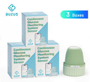 BUZUD Continuous Glucose Monitoring System 2.0 CGM Set 3PCS Blood Glucose Monitor Blood Sugar Level Control No Finger Pricking