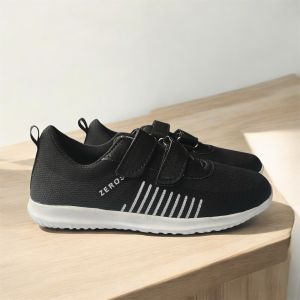 Sepatu Sekolah Anak Laki Laki & Perempuan SLK Hitam Tali Prepet Ukuran 31-40 Sepatu Sneakers Terbaru