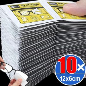 150/10Pcs New Individual Packing Antifogging Glasses Wipe Wet Tissue Anti Fog Cleaner Wipes Phone Screen Cleaning Artifact Tools