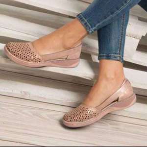 Free Shipping New Women’S Wedge-Heeled Sandals With A Closed-Toe Design Featuring A Hollow Pattern Solid Color And Velcro Straps Available In Plus Sizes And In Stock