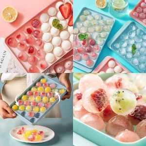Cetakan Es Batu Bulat 33 Grid Ice Cube Ball Tray Mold Agar Jelly 33 Round Alat Pencetak Puding Cokelat Bentuk Bola Serbaguna