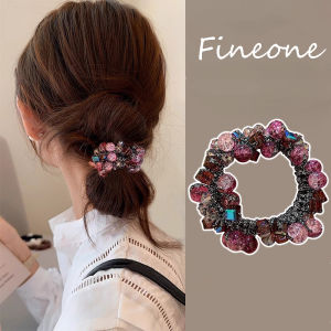 Shiny Crystal Woven Hair Band High Ponytail Elegant Hair Rope Rubber Band Chic Hair Ties Hair Accessoires