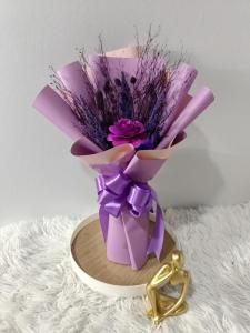Medium Single Wood Bouquet with Real Dried Flowers – Elegant Rustic Gift for Any Occasion