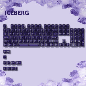 WOMIER 115 Keys Black Transparent Clear Keycaps Crystal Ceramic PC Keycap RGB Shine Through Key cap MDA Profile for MX Switch Keyboard