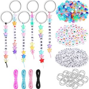 566 Pcs DIY Bead Keychain Kit Key Chain Making Craft Adjustable Letter Beads String Mama Gift Alphabet Bead Jewelry Key Ring2026