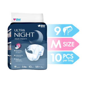 BW - Ultra Night Tape Adult Diapers - High Absorbency and Breathable (10pcs/bag Size M/L)