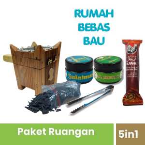 Promo Paket 5in1 Mabkhara Bukhur Nusantara Aroma Oud Gahru+Hajar Aswad Free Arang dan Capitan Dupa