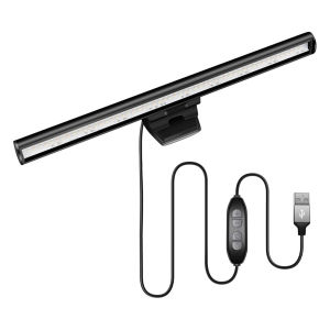 Space Saving Laptop Light Bar USB Monitor Lamp Anti Blue Light Screen Glare Free E Reading Task Light 3 Color Modes Stepless Dimming For Office Study Gaming Use