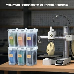 SFFGF 4Pcs Airtight 3D Printing Filament Container Transparent Dustproof Filament Dry Box 3D Printing Filament Accessories Portable Filament Storage Organizer Sealing