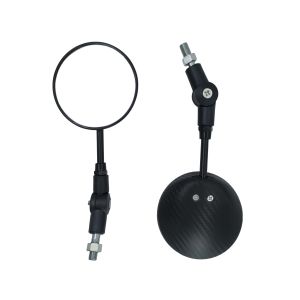 Universal Motorcycle Side Mirror Aluminum 7/8 Handle Bar End Rearview Mirrors 1 Pair 180 Degree Swivel Adjustable Billet Aluminum Rearview Mirror Handlebar with Easy Bolt-on Mounting